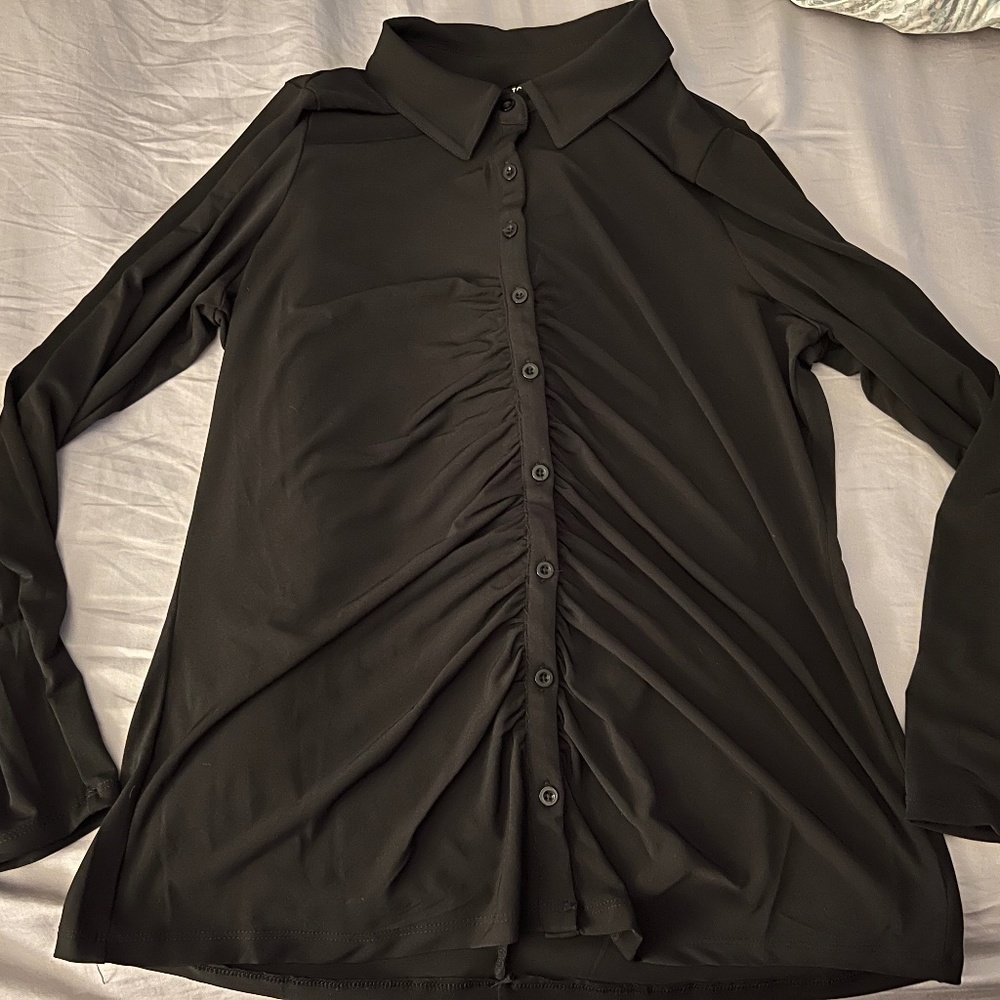 Black button up blouse
